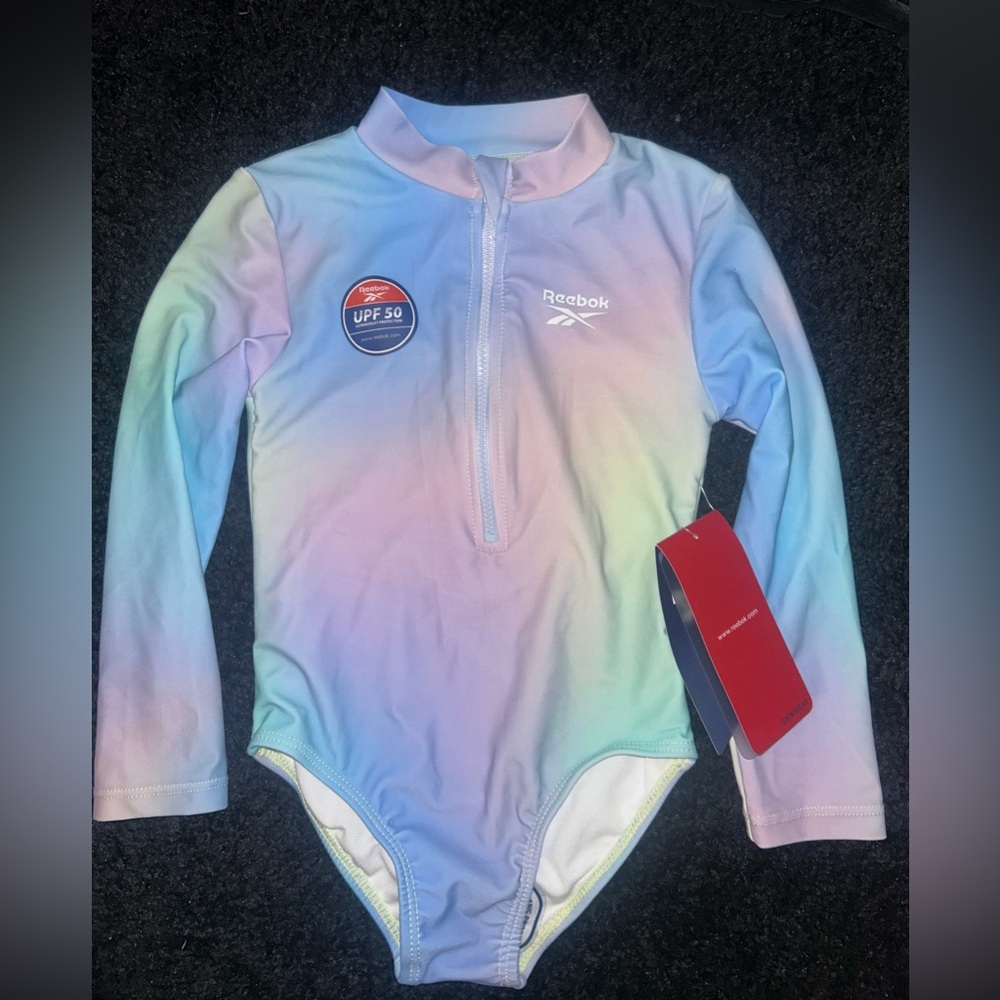 Reebok Toddler Girls Pastel Rashguard Bathing Suit